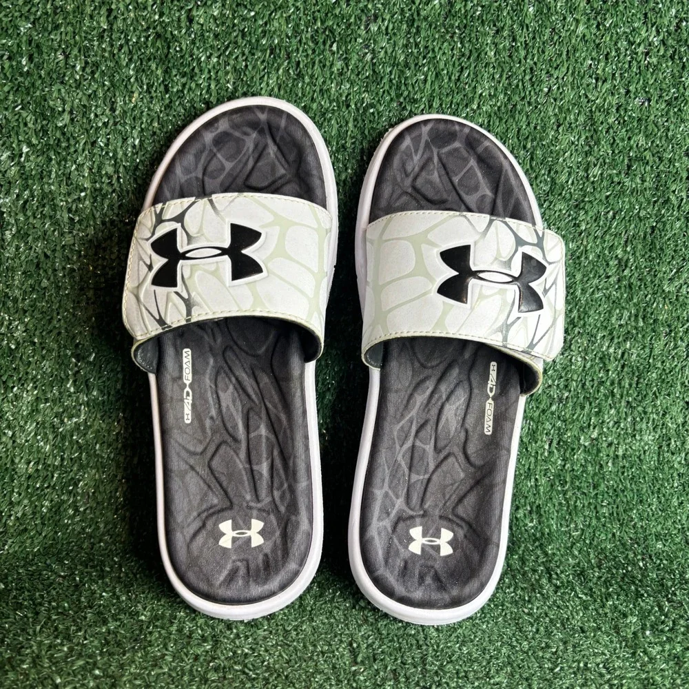 Under Armour Mercenary XI Performance 4D Foam Athletic Slide Sandal White Mens 8